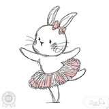Ballerina Hase Stickdatei – niedliches Häschen für Kinderkleidung & Geschenke - Sewando