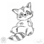 Waschbär Stickdatei – charmantes Doodle-Motiv für Kinder & Kleidung - Sewando