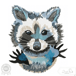 Waschbär Stickdatei – freches Tiermotiv für Kleidung & kreative Geschenkideen - Sewando