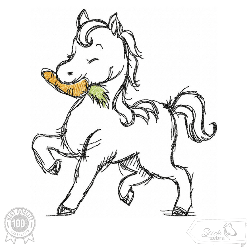 Pony Stickdatei – verspieltes Motiv für Kinder, Kleidung & Geschenke - Sewando