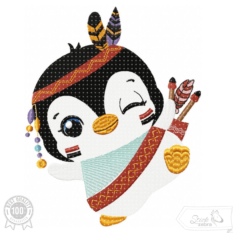 Pinguin Stickdatei – fröhliches Motiv für Kinderkleidung & Geschenke - Sewando