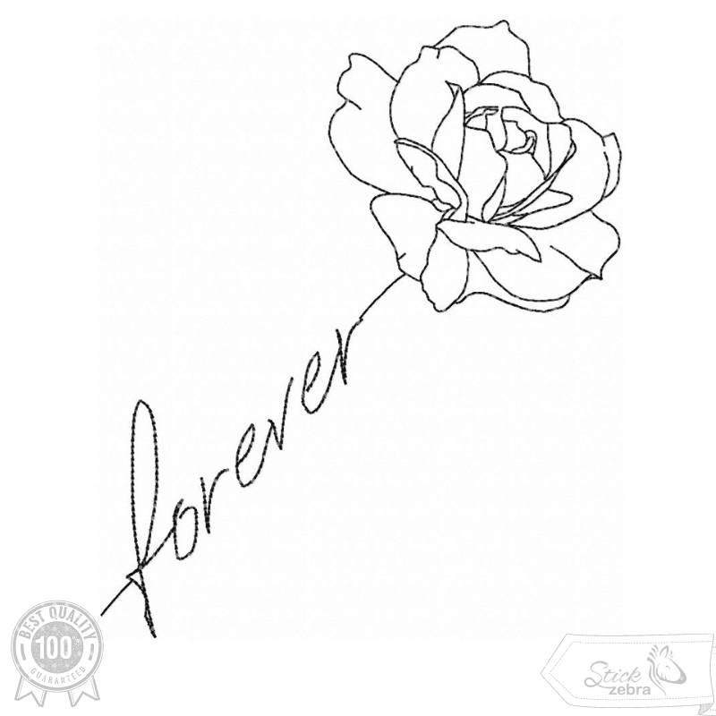Rose Stickdatei – filigranes Forever-Motiv für deine Stickmaschine - Sewando