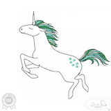 Einhorn Stickdatei, dynamisches Doodle Kindermotiv für deine Stickmaschine