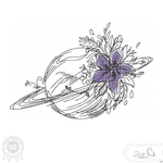 Planet mit Blume Stickdatei – für deine Stickmaschine - Sewando