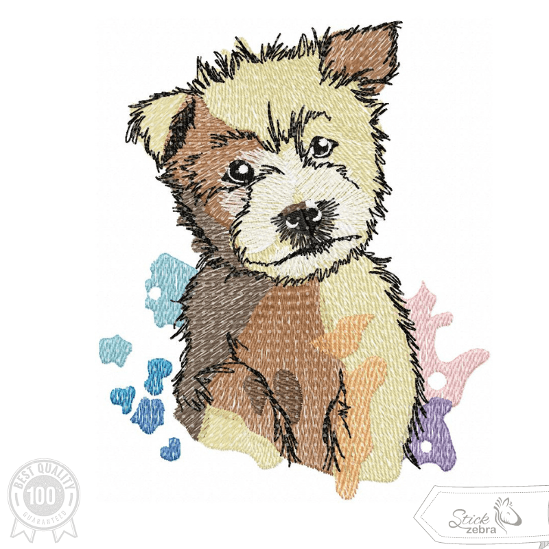 Hund Stickdatei – verspieltes Motiv für liebevolle Nähprojekte & kreative Geschenke - Sewando