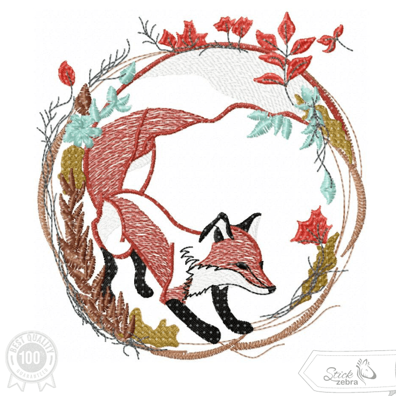 Fuchs Stickdatei – achtsam durch den Wald für deine Stickmaschine - Sewando