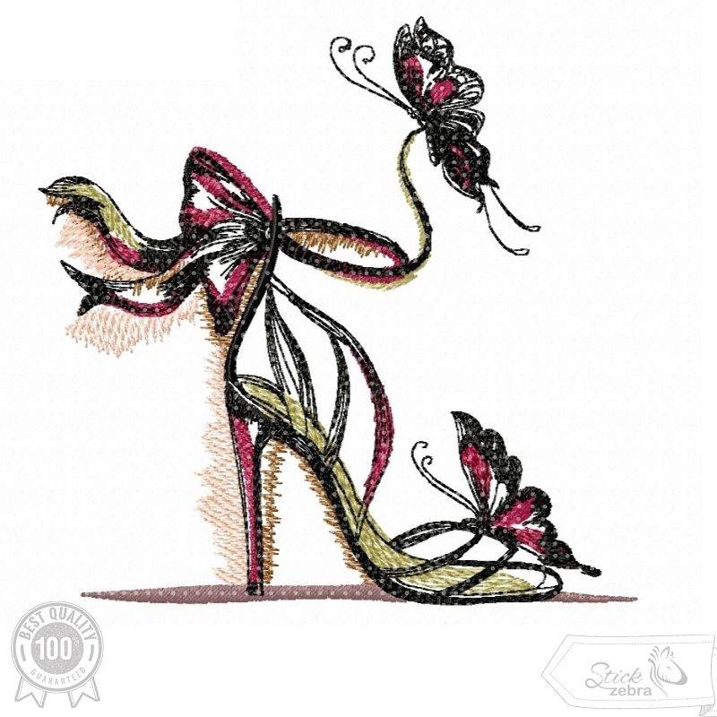 High Heel Stickdatei – elegantes Motiv für Mode- & Geschenkideen - Sewando