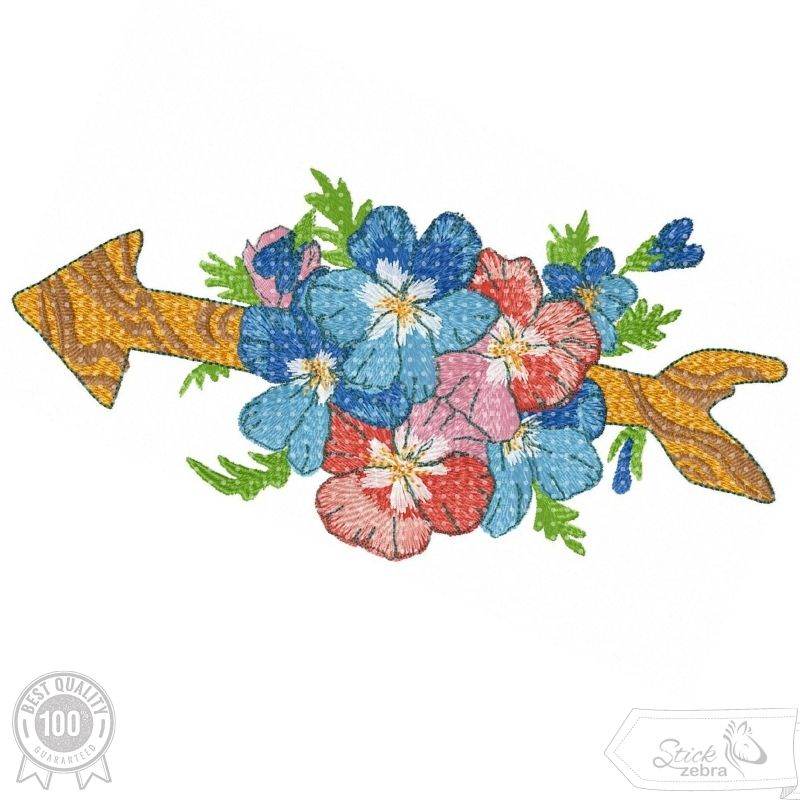 Pfeil Stickdatei – florales Motiv für kreative Akzente - Sewando