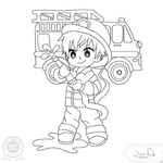 Feuerwehr Stickdatei – Ausmalmotiv für Kinder & kreative Regentage - Sewando
