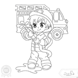 Feuerwehr Stickdatei – Ausmalmotiv für Kinder & kreative Regentage - Sewando