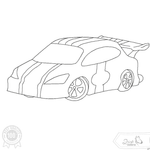 Rennauto Stickdatei – Ausmalmotiv für Kinder & kreative Nähprojekte - Sewando