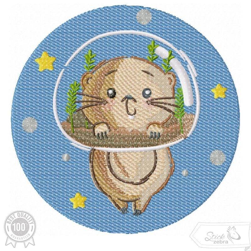 Stickdatei Weltraum-Hamster – niedliches Astronauten-Motiv für Kinderprojekte - Sewando