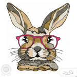 Hase Stickdatei – der stylische Schlappohr-Charmeur mit Brille für deine Stickmaschine - Sewando