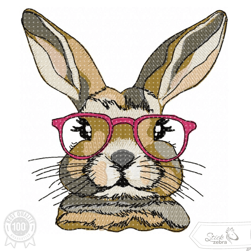 Hase Stickdatei – der stylische Schlappohr-Charmeur mit Brille für deine Stickmaschine - Sewando