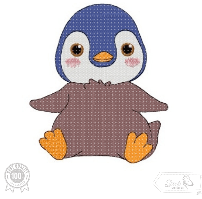 Pinguin Stickdatei – niedliches Wintermotiv für Kinderkleidung & Geschenke - Sewando