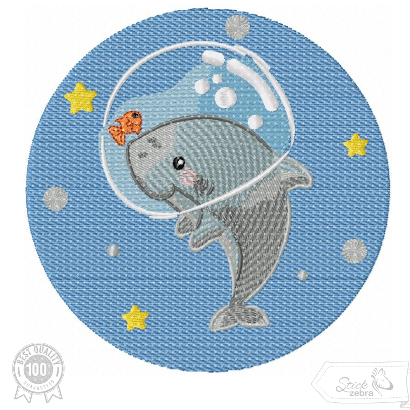 Hai Stickdatei – verspieltes Weltraum-Motiv für Kinderkleidung & kreative Deko - Sewando