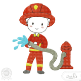 Feuerwehrmann Stickdatei – der mutige Retter mit Schlauch und Charme für deine Stickmaschine - Sewando