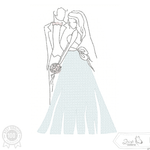 Brautpaar Stickdatei – Zartes Hochzeitsmotiv für romantische Stickprojekte - Sewando