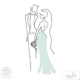 Brautpaar Stickdatei – Zartes Hochzeitsmotiv mit romantischer Umarmung - Sewando