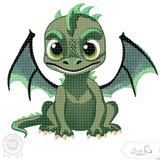 Drache Stickdatei – der freche Mini-Feuerspucker zum Verlieben für deine Stickmaschine - Sewando