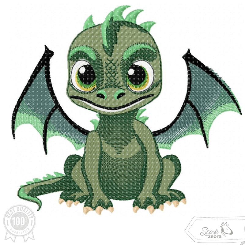 Drache Stickdatei – der freche Mini-Feuerspucker zum Verlieben für deine Stickmaschine - Sewando