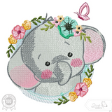 Elefant Stickdatei, niedliches Kindermotiv für deine Stickmaschine