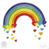 Stickdatei Regenbogen mit Herzen – farbenfrohes Symbol für Liebe & Vielfalt - Sewando