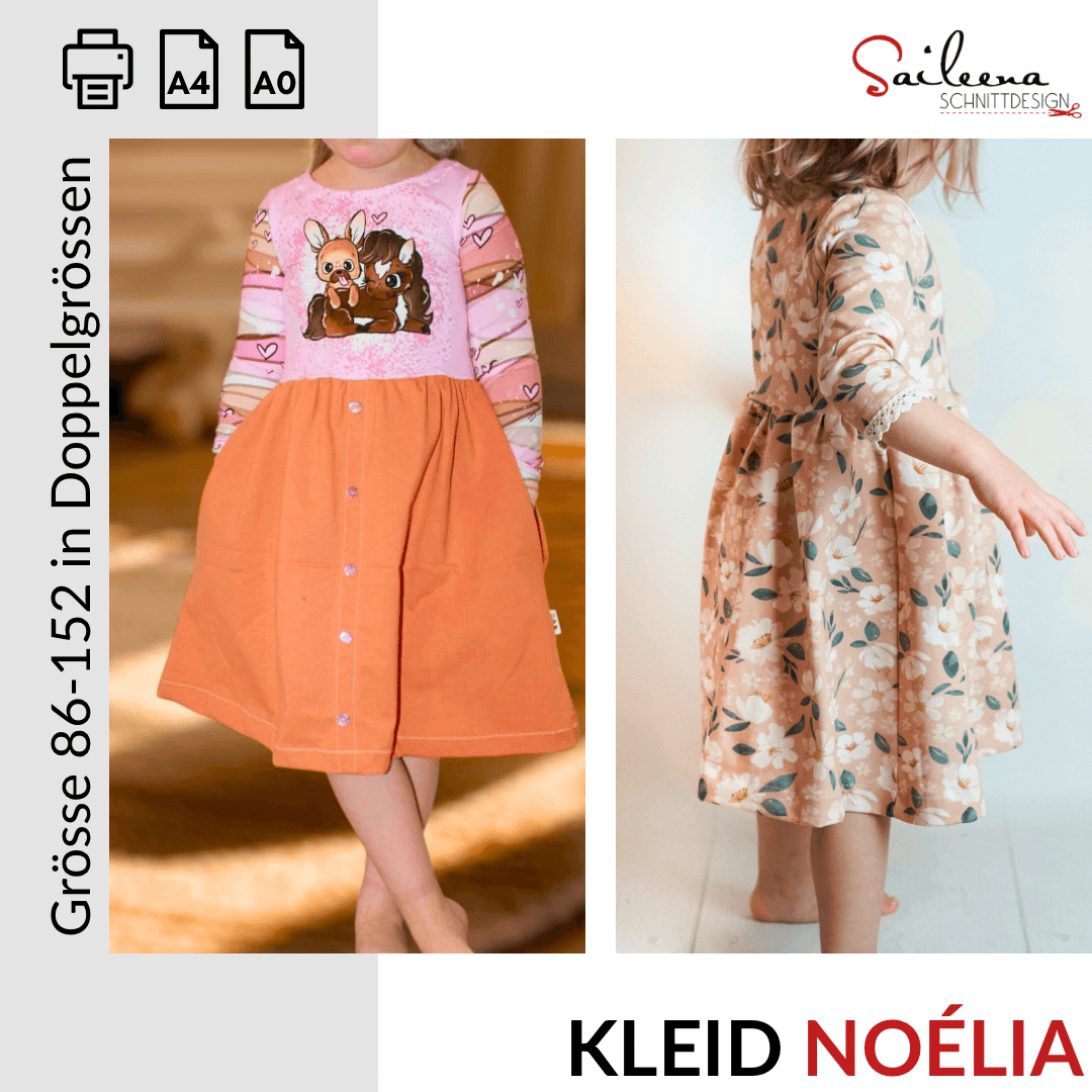 Kleid Noélia, Schnittmuster Grösse 86-152 - Sewando