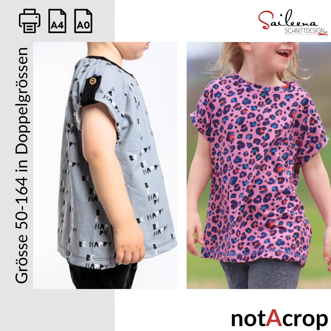 notAcrop, Schnittmuster Grösse 50-164 - Sewando
