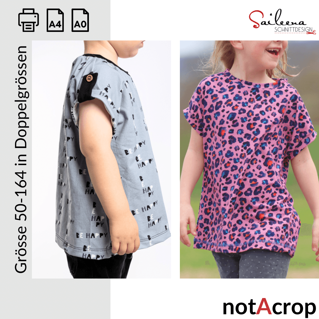 notAcrop, Schnittmuster Grösse 50-164 - Sewando