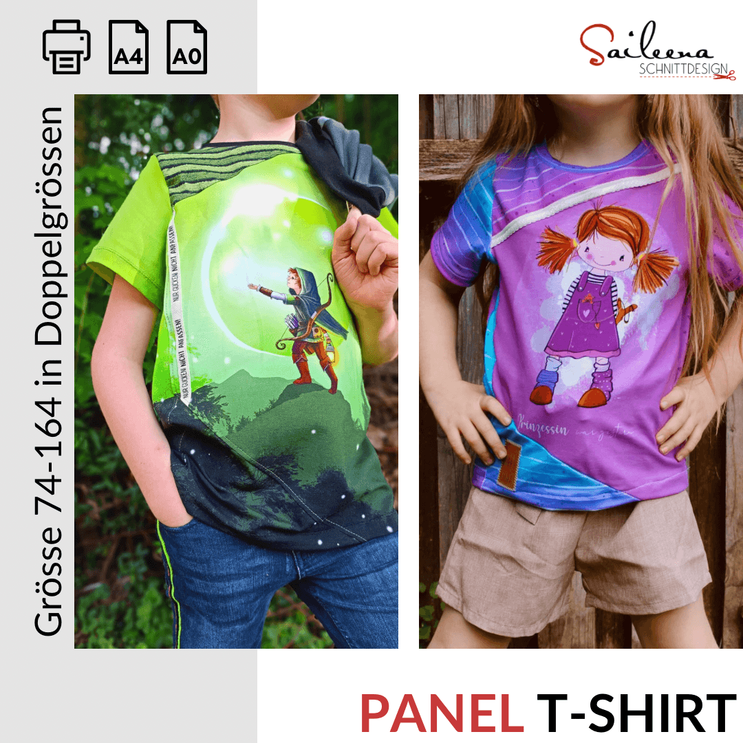 Panel T-Shirt, Schnittmuster Grösse 74-164 - Sewando