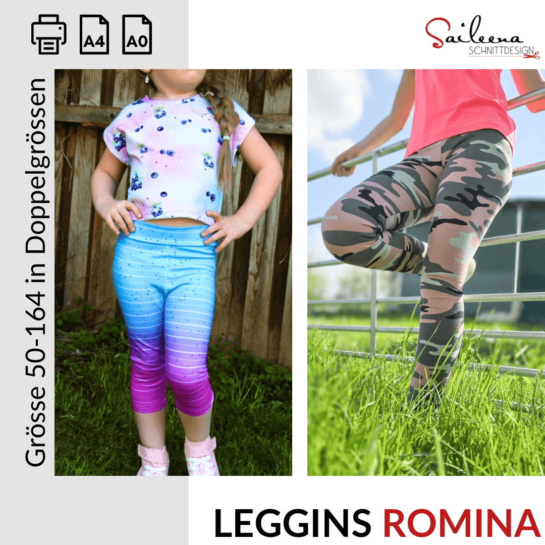 Leggins Romina, Schnittmuster Grösse 50-164 - Sewando