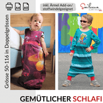 Gemütlicher Schlafi INKL. ÄRMEL ADD-ON, Schnittmuster Grösse 50-116 - Sewando