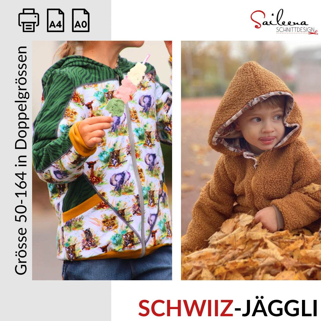 Schwiiz-Jäggli, Schnittmuster Grösse 50-164 - Sewando