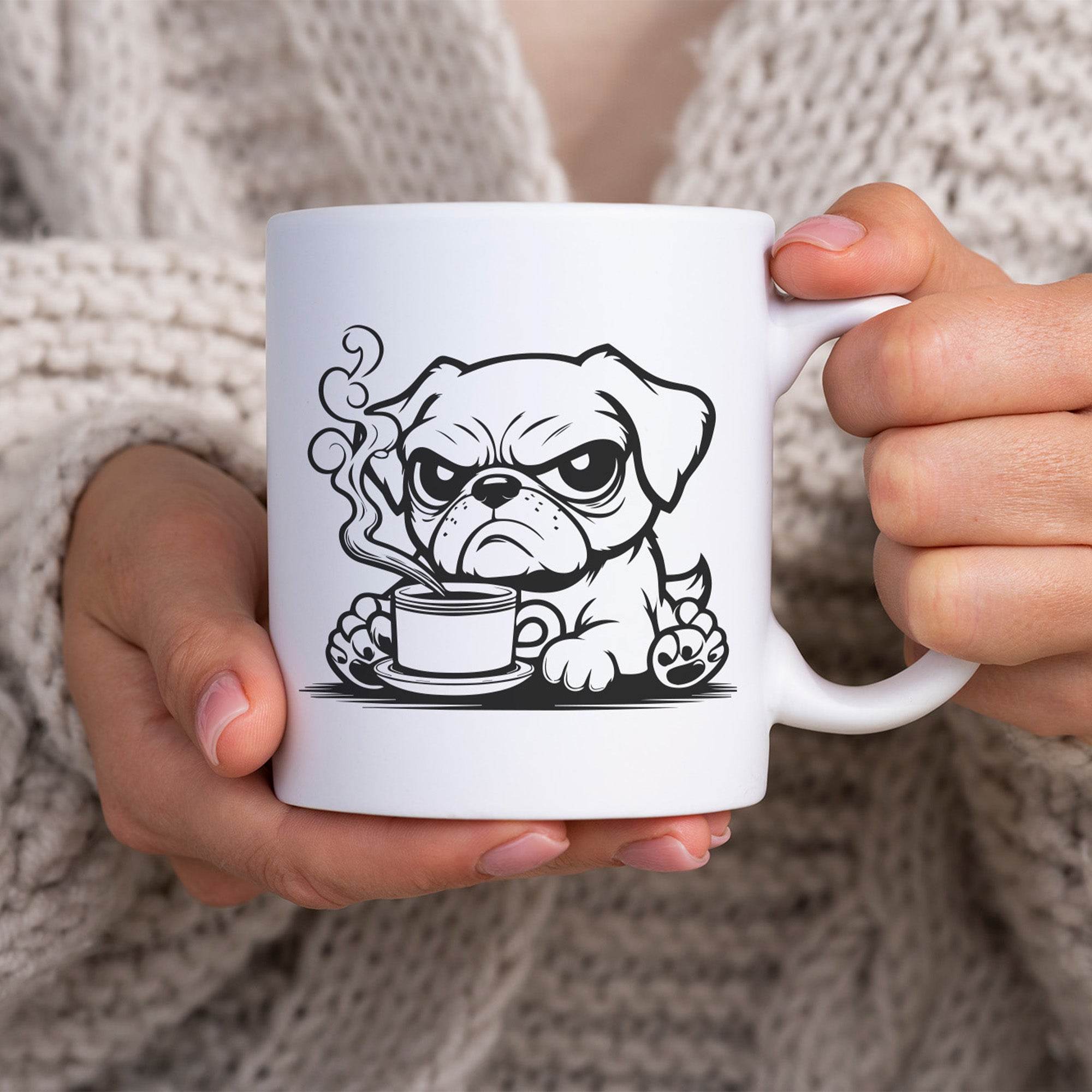 Plotterdatei Hund & Kaffee - Sewando