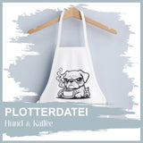 Plotterdatei Hund & Kaffee - Sewando