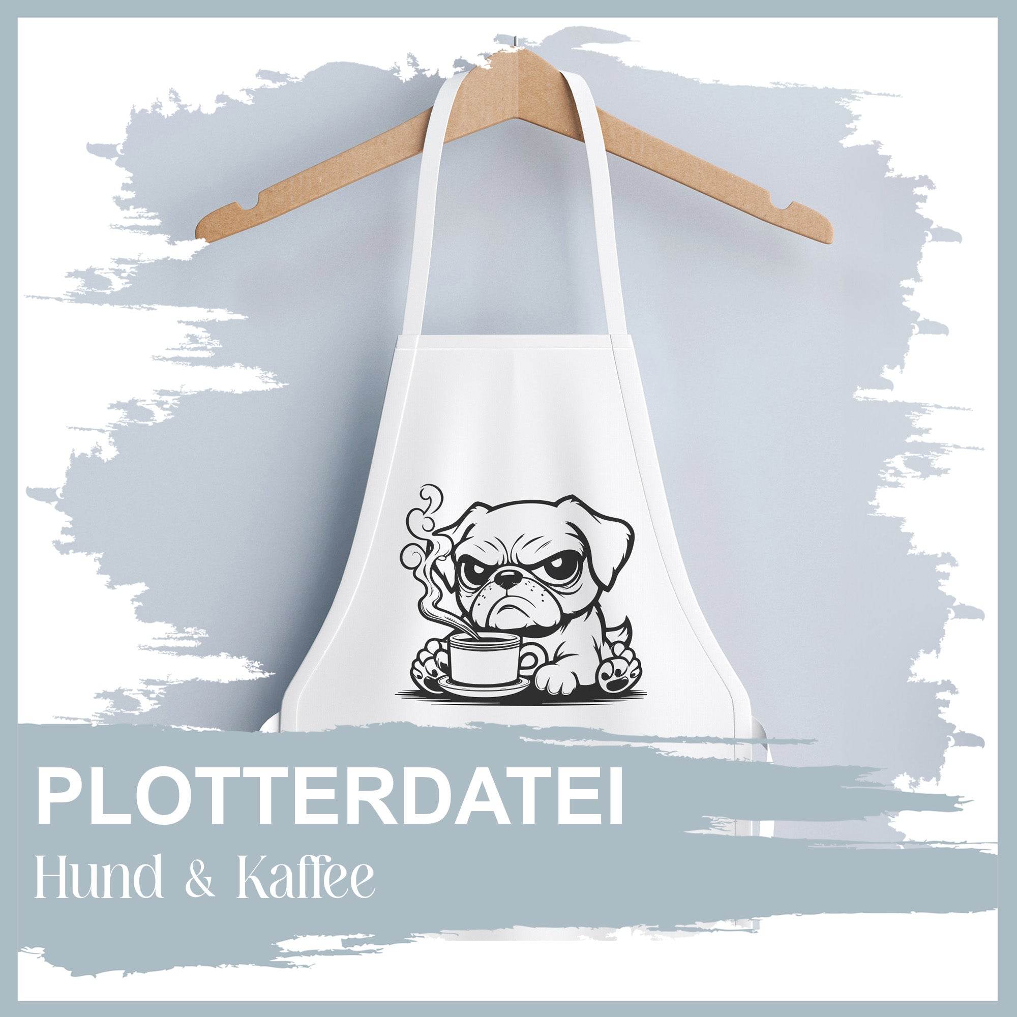 Plotterdatei Hund & Kaffee - Sewando