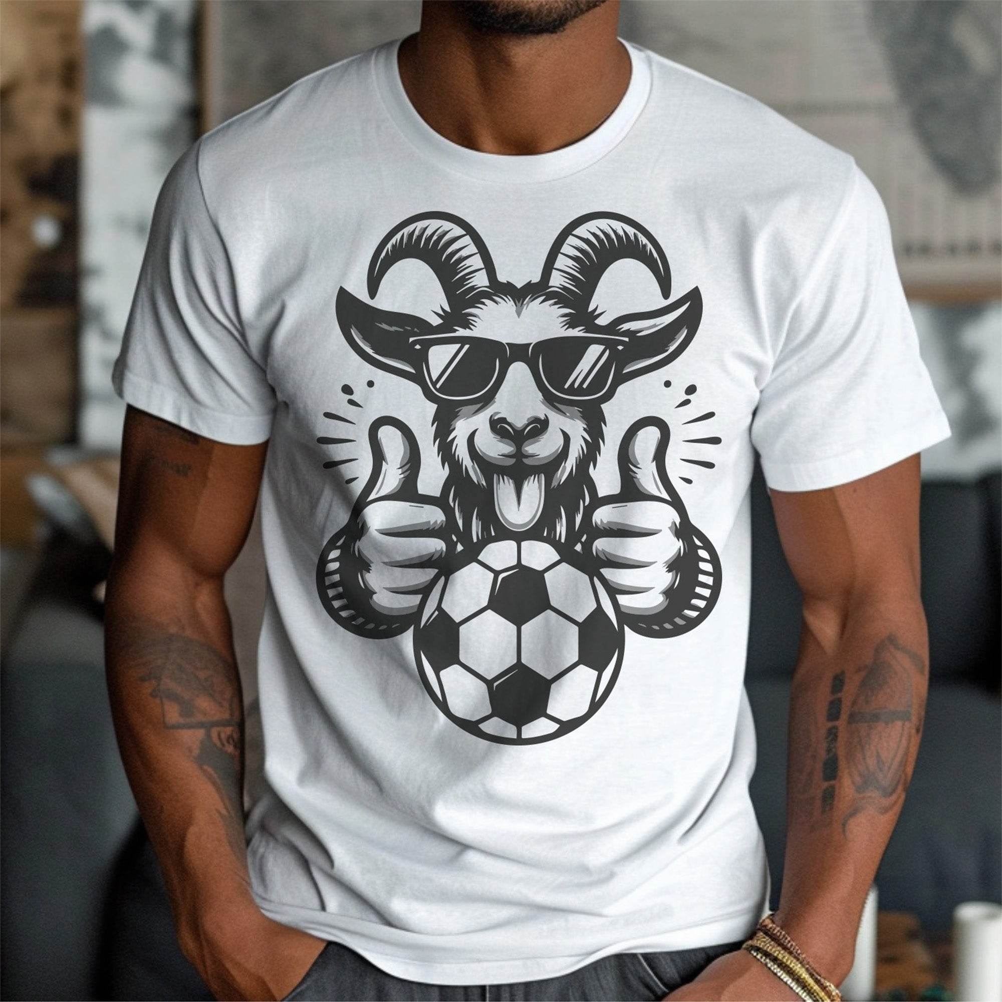 Plotterdatei Coole Ziege Fussball ; - Sewando