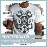 Plotterdatei Coole Ziege Fussball - Sewando