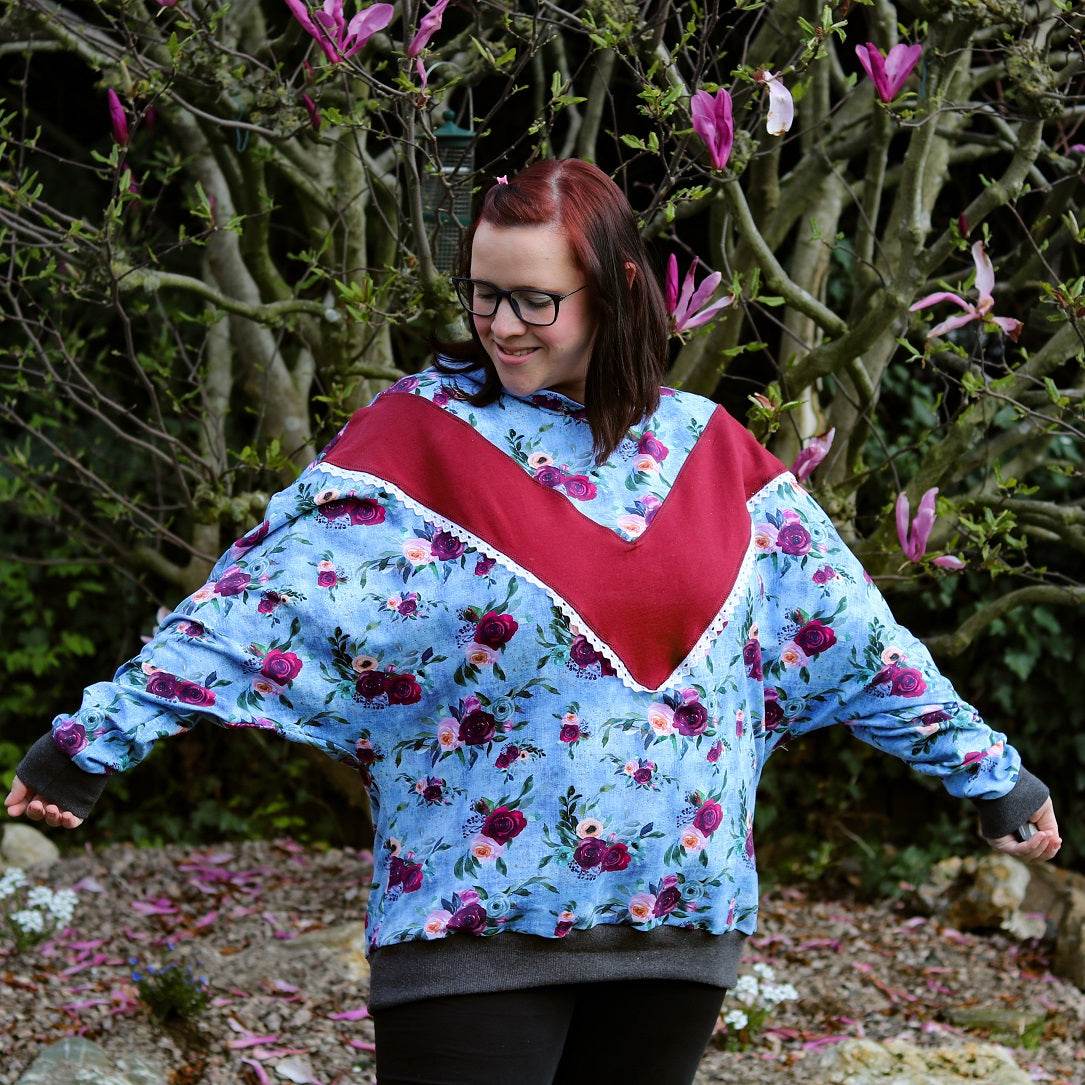 Schnittmuster Frühlingserwachen Damen Fledermausshirt Größe 32-54 - Sewando