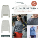 Schnittmuster Strickpullover "Bettina" mit U-Bootauschnitt | Gr. 32 - 46