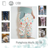 Schnittmuster Pumphose Mayla 50-98 inkl A4,A0 und Beamerdatei mit Ebenen