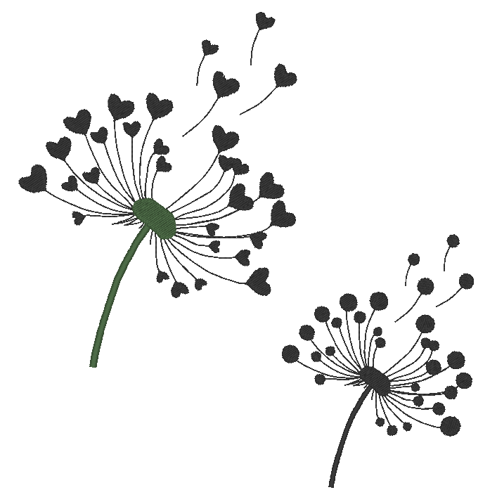 Pusteblumen Stickdatei Pusteblume mit Herz - Sewando