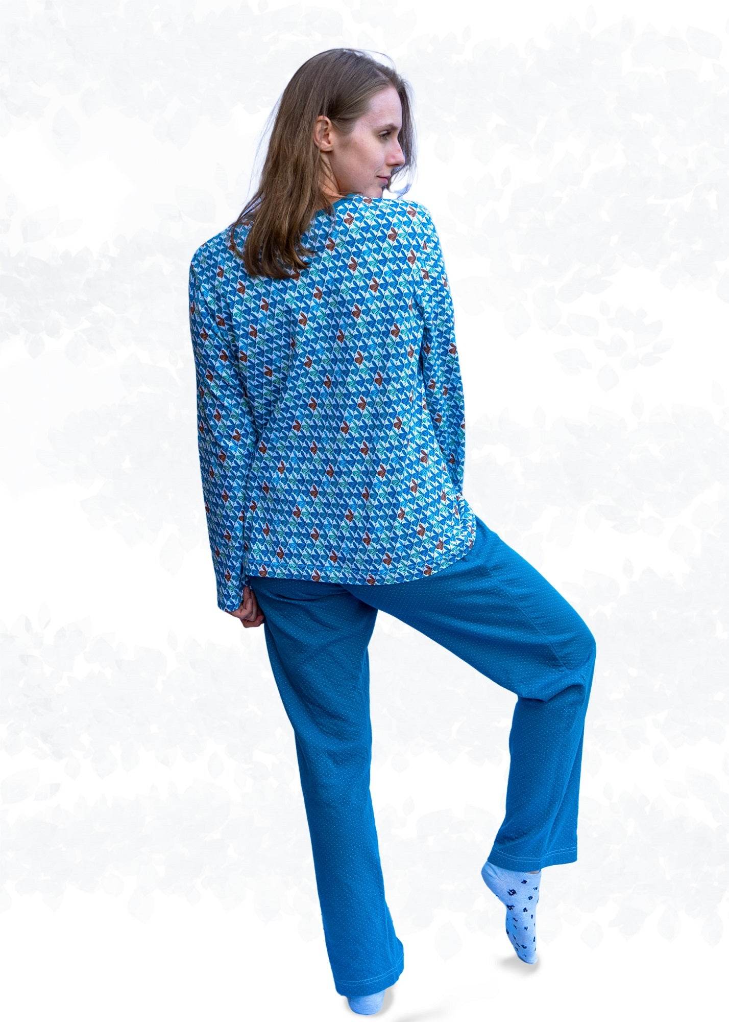 Schnittmuster Jersey-Schlafanzug - Pyjama Set mit Shirt & Hose für Damen Gr. 34-50 / BU 80-116 - Sewando