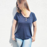 "Summer Blues" ein Blusen Schnittmuster mit raffinierter Raffung, 32-46
