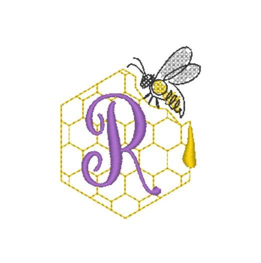 Stickdatei - Bienen-Monogramme A-Z - Sewando