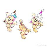 3er Digi Stamp Set "Hoppelhase" Drucken, Basteln Plotterdatei