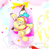 3er Digi Stamp Set "Hoppelhase" Drucken, Basteln Plotterdatei