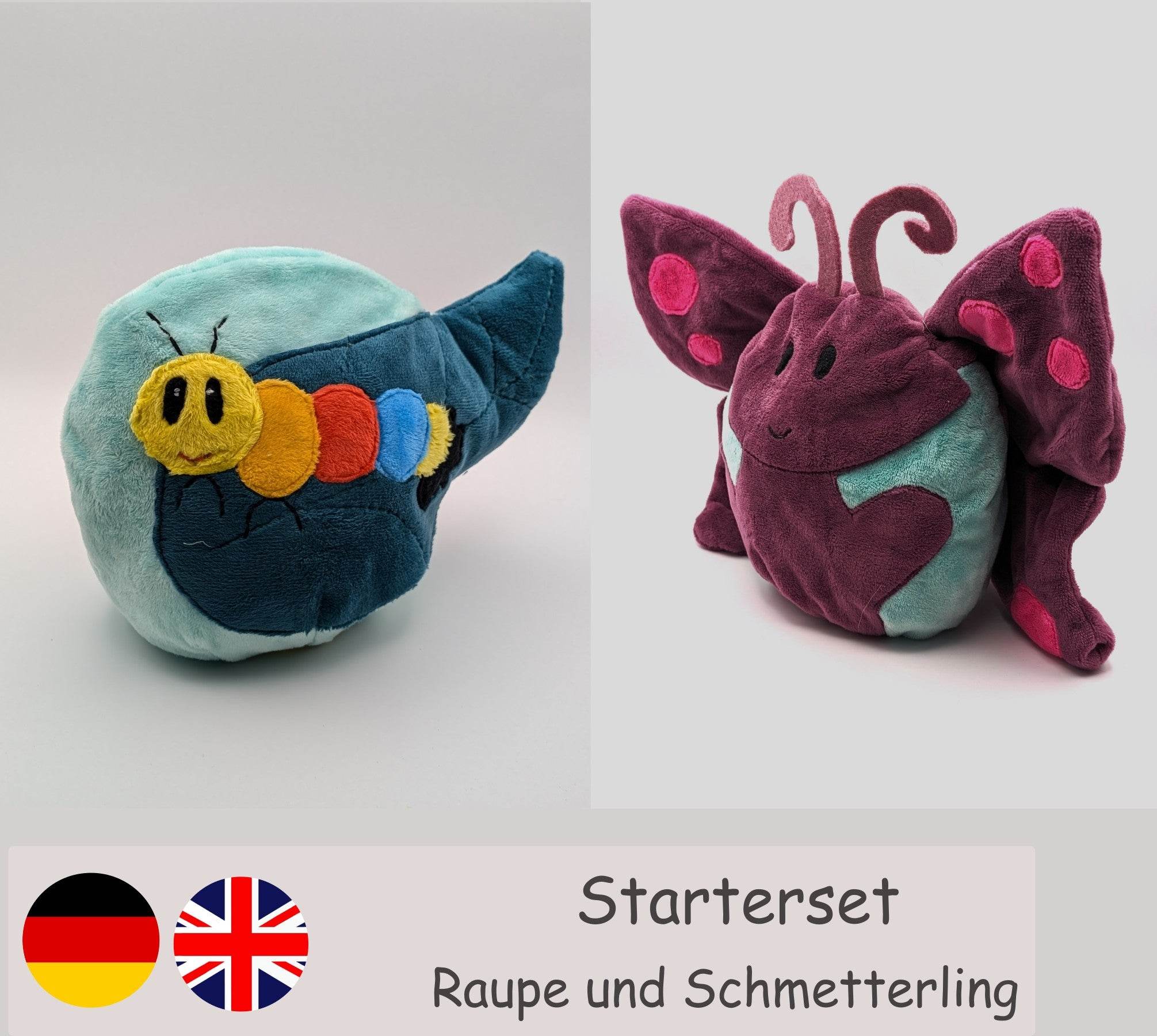 Starterset Wendekuscheltier Raupe Level 1 und Schmetterling Level 3 - Sewando