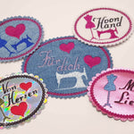 Stickdatei Labels Set 9 Designs in zwei Größen * Alle in 10x10 und kleiner * Handmade - Sewando